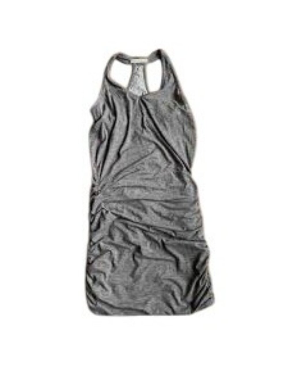 Athleta Dress Womens Medium Ruched Side Gray Active Midi Tank Knit Sleeveless